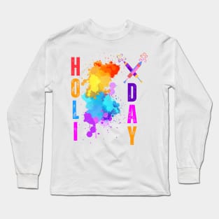 Trendy Holi designs, Holi Day, happy Holi, festival of colours, holi ke rang dil ke sang Long Sleeve T-Shirt